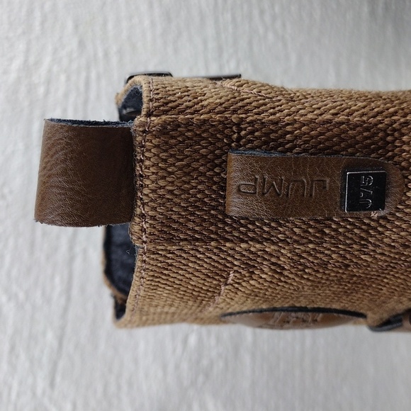 J75 by Jump Deploy Brown Faux Leather Canvas Round Cap Toe Lace Up Combat Boot - Picture 15 of 16